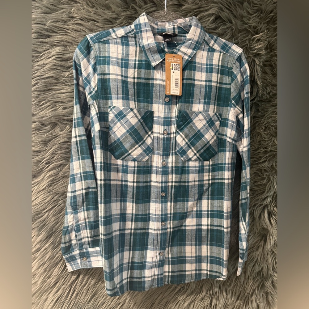 NEW Eddie Bauer Plaid Flannel Shirt - Size Medium | Color: Teal